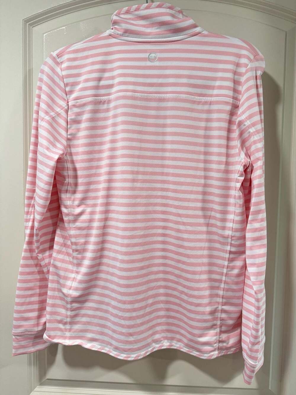 Vineyard Vines Pink White Striped Shep Shirt Quarter Zip Preppy Coastal S - Picture 3 of 9
